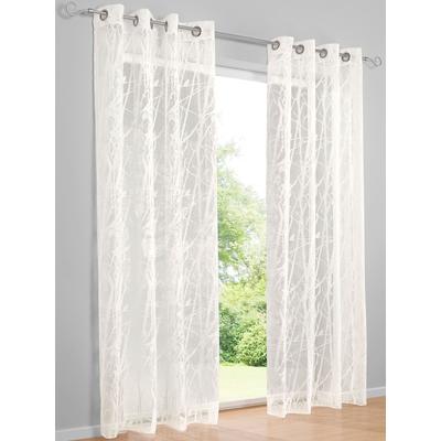 Gardine HEINE HOME Gr. 1, weiß, B:140cm H:145cm, Polyester, Viskose, Gardinen, Gardine
