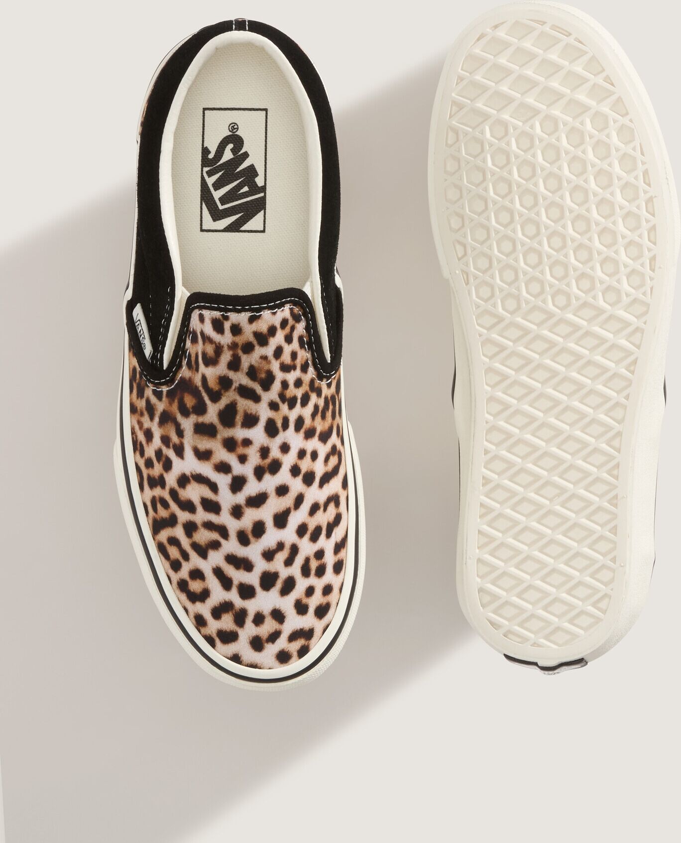 Slip-On Sneaker VANS "Classic Slip-On", Damen, Gr. 44, schwarz, leopard, Textil, Schuhe Slip-On Sneaker