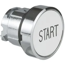 Schneider Electric ZB4BA133 Drucktaster, Frontelement, Harmony XB4, Metall, 22mm, weiß, beschriftet START, tastend