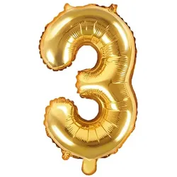 Folienballon gold Zahl 3