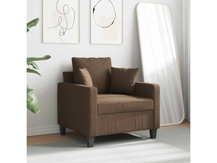 KTHLBRH Brauner Sessel 60 cm aus Stoff Metallgestell, Schaumgummi, 110 kg, 78 x 77 x 80 cm, Wohnzimmer