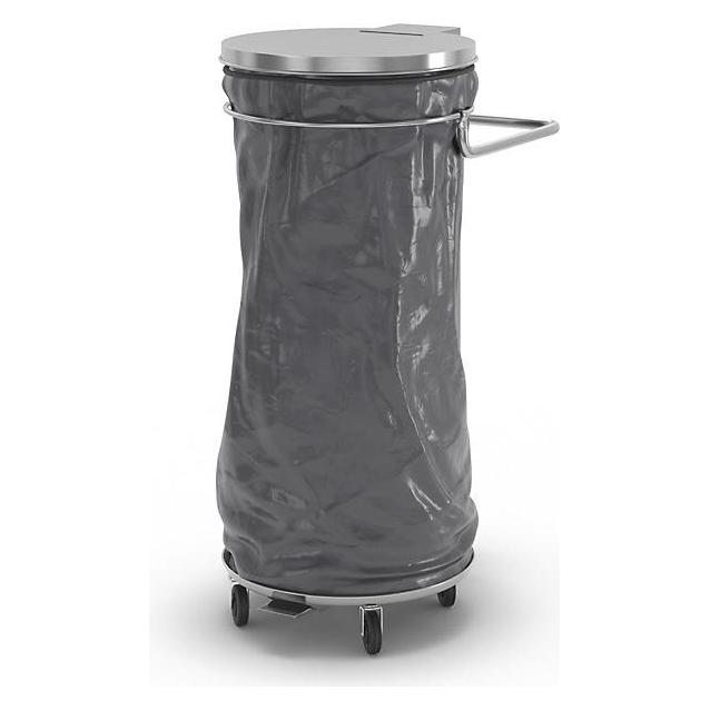 kaiserkraft Pedal-Abfallsackhalter aus Edelstahl, mobil (120 l) (230412)