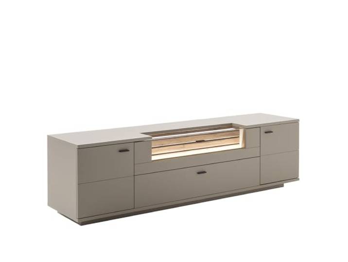 Lomadox Fernsehschrank 210 cm in grau mit Eiche inkl. Beleuchtung LIEZEN-05