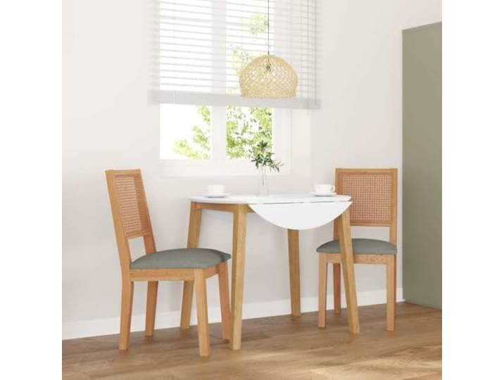 HEFZGDB Esszimmerstühle mit Kissen 2 STK. Massivholz Gummibaum Ergonomische Rückenlehne für Komfort und Langlebigkeit