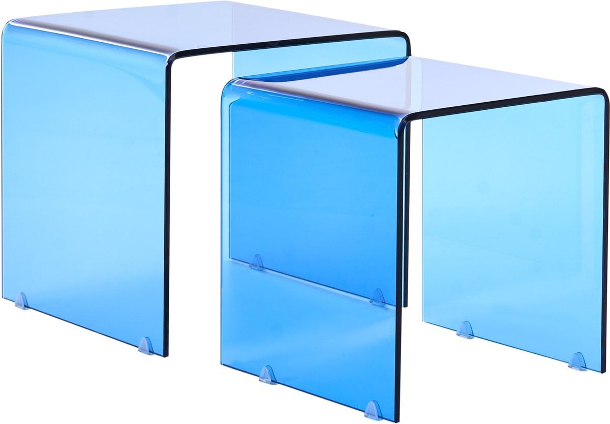 Beliani KENDALL Salontafel set - Blauw - Veiligheidsglas