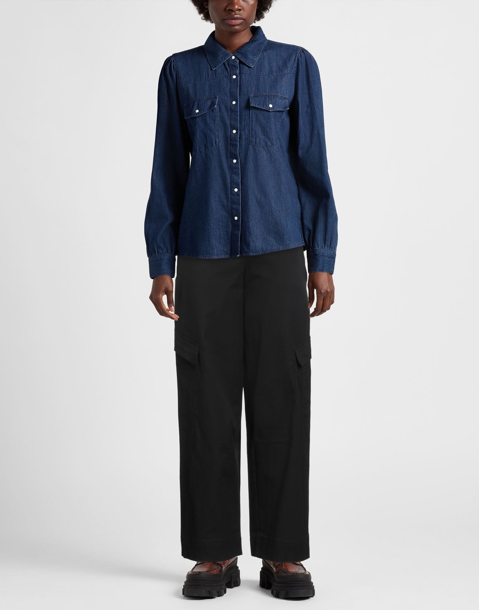 Ganni Pantalones Mujer Negro 38 Mujer