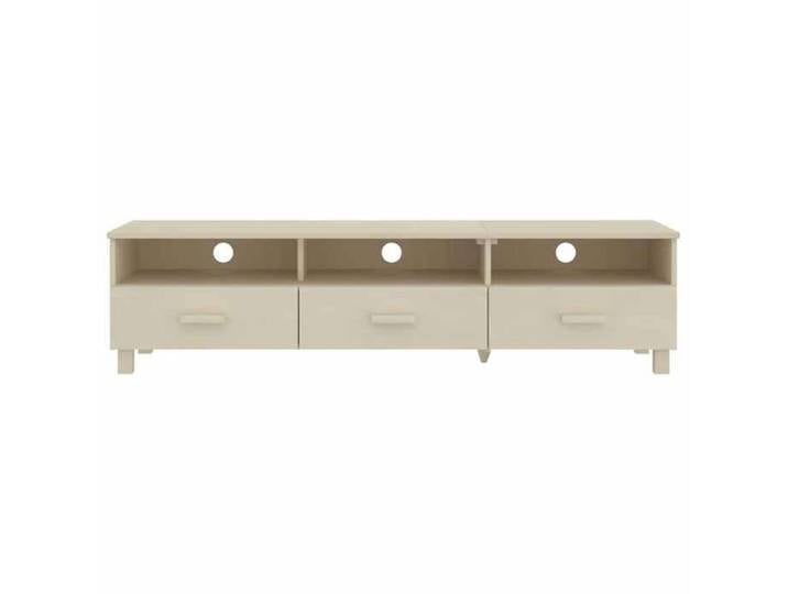Meuble TV HAMAR Marron miel - - 158x40x40 cm - bois de pin massif - 3 tiroirs - 3 compartiments 286285