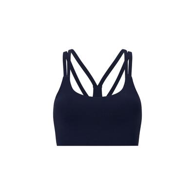 Sport-BH FABLETICS "Fabletics BRA PRINCIPAL LOW IMPACT SPORTS BRA", Damen, Gr. S, blau (deep navy), Sportlich, BHs Sport-BH, mit trägerlosem Racerback und Schlüssellöchern
