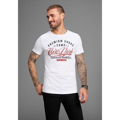 T-Shirt AJC, Herren, Gr. 3XL (64/66), weiß, Jersey, Obermaterial: 100% Baumwolle, bedruckt, unifarben, schmal, Rundhals, Shirts T-Shirt, kurzärmelig, schmal geschnitten, mit stylischem Druck