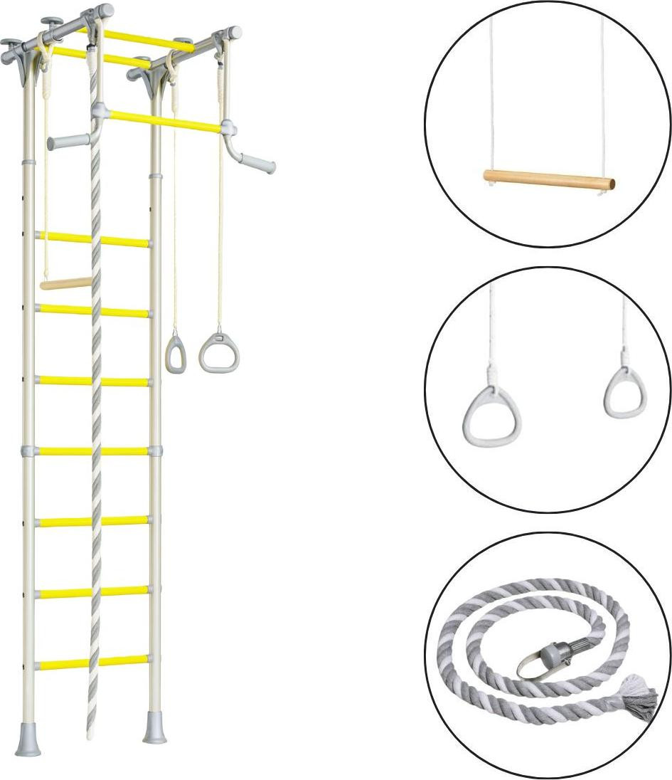 Wallbarz Comet 2 Klimrek voor kinderen met gymnastiekschommel en touwladder - Provence