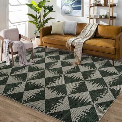 Garvee Area Rugs Living Room Modern Geometric Carpet Non-Slip Machine Washable Accent Rug
