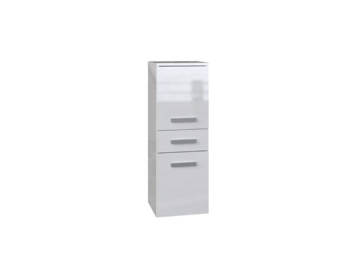 NINA - Meuble salle de bain 2 portes + 1 tiroir - 30x30x85cm - Colonne basse rangement SDB