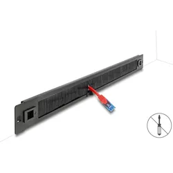 DELOCK 19" Kabelmanagement Bürstenleiste 1 HE schwarz