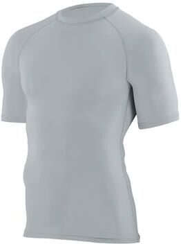 Augusta Sportswear AG2600 Athletic Hyperform Compression Top in Silver size Medium   Polyester Blend 2600