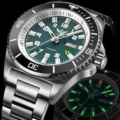 Inspired Finds Yelang V1031 300M Automatic Dive Watch For Men green Dial Steel