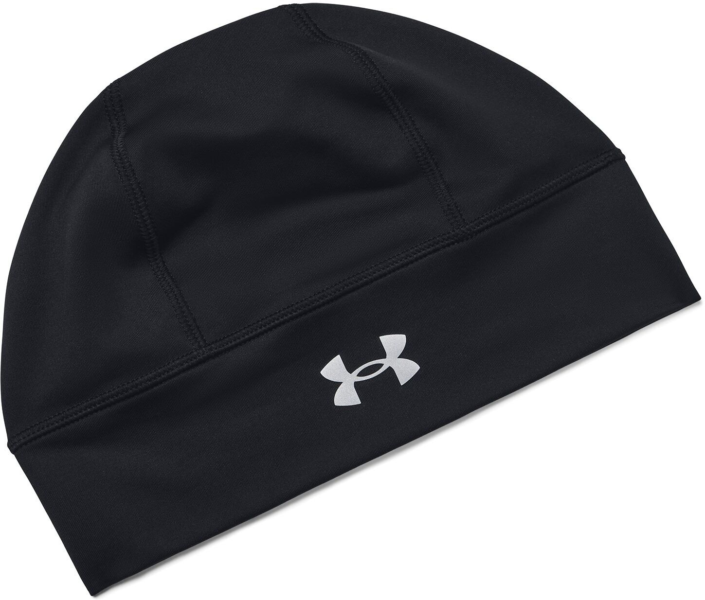 Beanie UNDER ARMOUR "M VELOCITI STORM BEANIE", Herren, schwarz, schwarz, reflective, Obermaterial: 87% Polyester, 13% Elasthan, Mützen Beanie, reflektierende Details, zweilagiger Stoff schwarz, schwarz, reflective Einheitsgröße