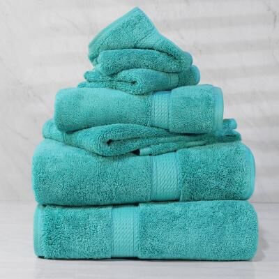 Superior Egyptian Cotton 6 Piece Towel Set Ultra Plush & Absorbent Bath, Hand & Face Towels, Heavyweight Spa Quality