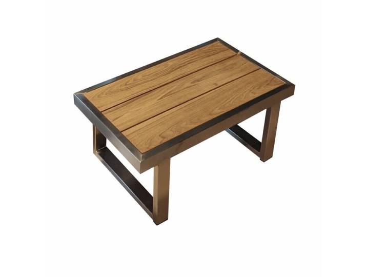 Jati&amp;Kebon Rao Beistelltisch, Gestell Edelstahl - 70 × 42 Industrial, Modern Country