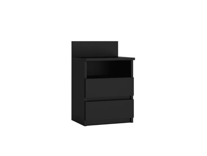 Commode Malwa M1 - Noir - Meuble / Table de nuit moderne avec 2 tiroirs