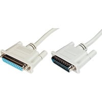Serielles Datatransfer Verlängerungskabel, D-Sub25 (Stecker) > D-Sub25 (Buchse) beige, 10 Meter