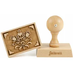 Folkroll Keksstempel Blumenstrauß, 70x50 mm, Cookiestempel, Backstempel, Keks, Stempel, Motiv, Buchenholz, 334683