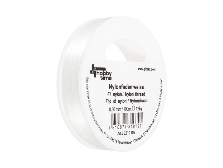 Glorex Nylonfaden Weiss 0.5 mm × 100 m