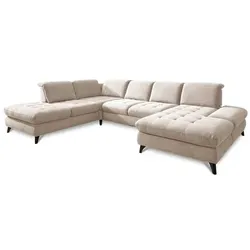 Wohnlandschaft Trento Stoff Beige Creme