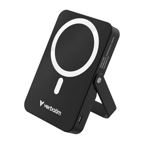 Verbatim Charge 'n' Go MagSafe Powerbank 10.000mAh zwart, 15W magnetisch met PD 20W snel opladen en inklapbare standaard