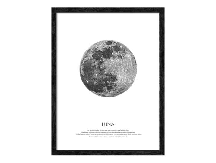 Image en bois Lune bleue Verre flotté, MDF Blanc/Gris 33 x 43 x 1cm