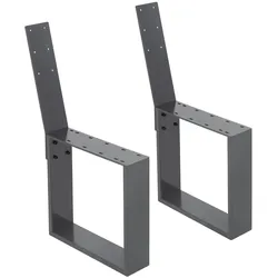 ML-Design Bankbeine 2er Set 40x78,5 cm Anthrazit | Stahl massiv, wetterfest, Rückenlehne, Gartenbank Bankgestell Outdoor DIY