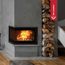 KRATKI SIMPLE Rechter Stahl-Luftkamin 6 kW Ø 150 schwarze Auskleidung