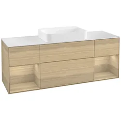 Villeroy und Boch Finion Waschtischunterschrank G741PCPC 160x60,3x50,1cm, Regale Oak Veneer, Oak Veneer