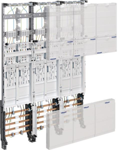 Hager Complete installatieplaat universeel ZL3EN26, 1050 mm, 6 polen, 3 secties, BKE-I