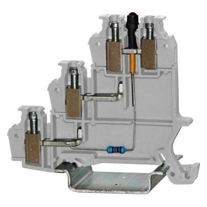 RS PRO 43505TT Reihenklemme Dreistock Grau, 250 V / 24A, mit Käfigklemme (2420505)
