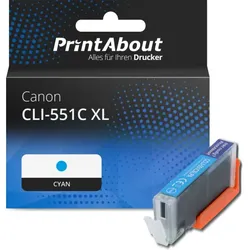 Druckerpatrone kompatibel mit Canon CLI-551C XL - Cyan - Hohe Kapazität