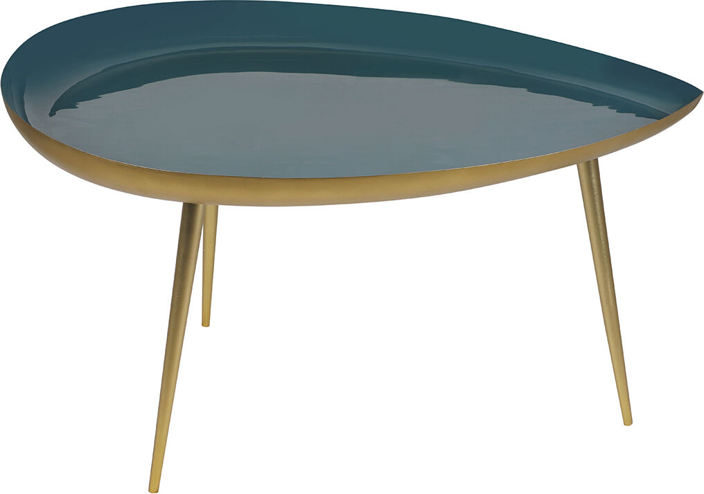Miliboo Couchtisch blau lackierter Stahl DROP
