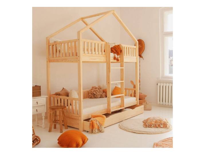 DB-Möbel Etagenbett Etagenbett Hausbett Hochbett mit Leiter und Schublade 190x90
