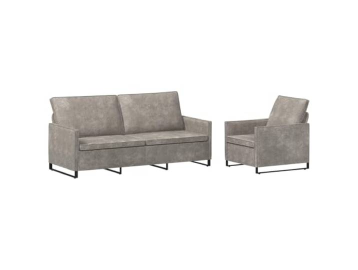 vidaXL Sofa-Set 2 pcs Hellgrau Kunstwildleder