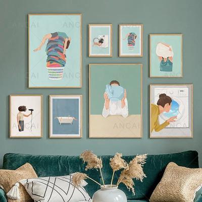 Inspired Living Modern Nordic Laundry Room Canvas Wall Art Print 13x18cm No Frame f