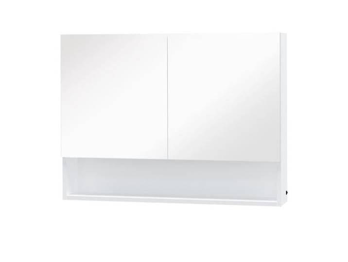 VVBV-Meuble Miroir de Salle de Bain LED Armoire Murale Rangement 80x15x60 cm Blanc 80x15x60cm