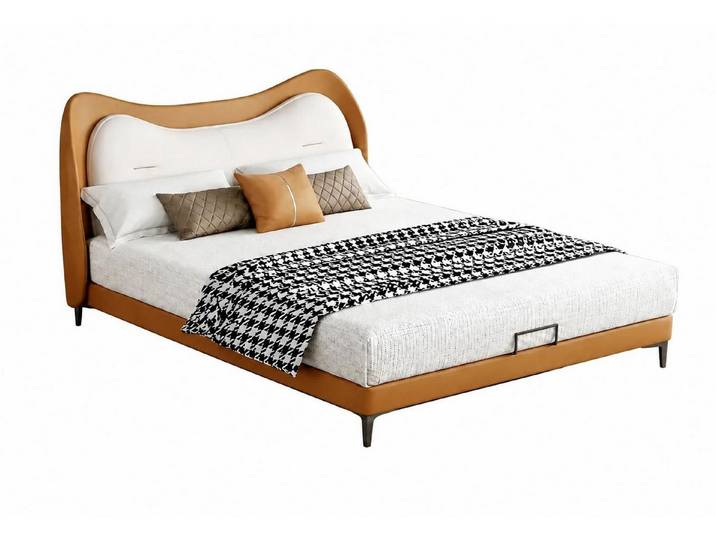 JVmoebel Kinderbett Braunes Kinderbett Leder modern Jugendbett hochwertige Kindermöbel, Made in Europa