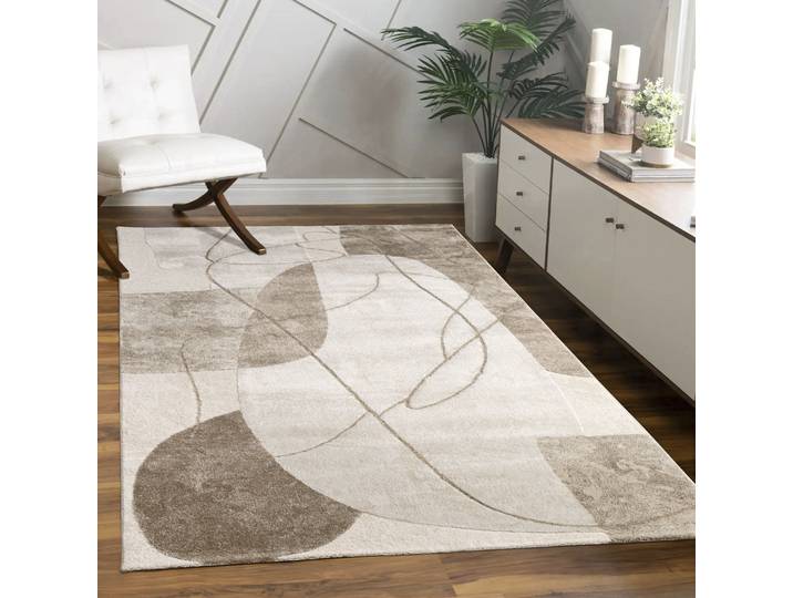 Paco Home Tuana 217 rechteckig 15 mm Höhe Kurzflor, modernes 3D-Design, Wohnzimmer