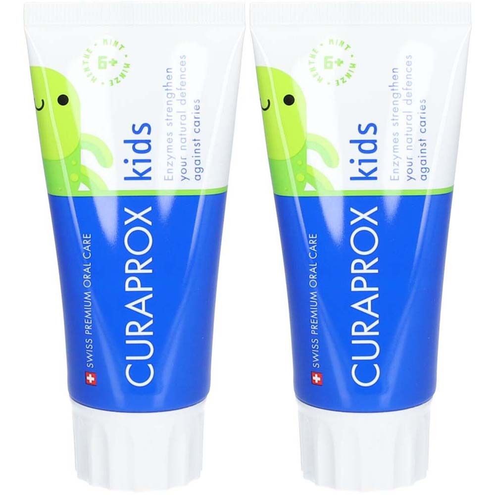 Curaprox kids Kinderzahnp Minze 1450ppm F 60 ml Doublepack 2x60 Dentalpaste