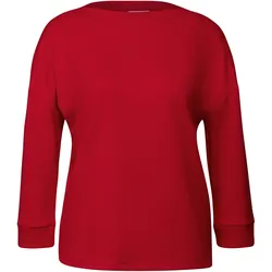Street One T-Shirt mit Rippdetail - Damen - Gr. 44 - rot