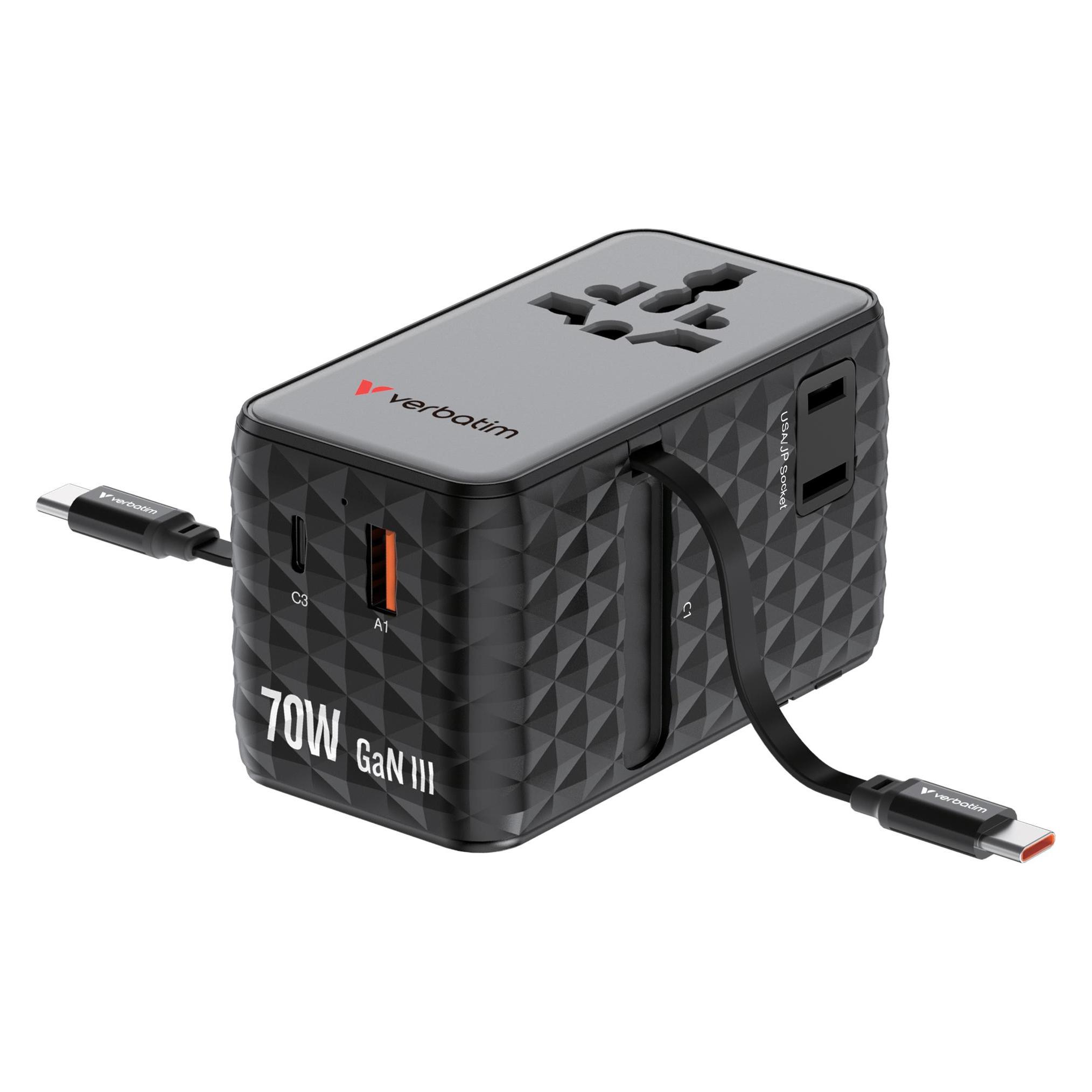Verbatim Charge 'n' Travel (70 W, 2 Ports) (30186)