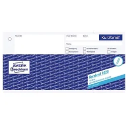 Avery Zweckform Formularbuch »Kurzbrief« (1-fach) weiß, 21x9.9 cm