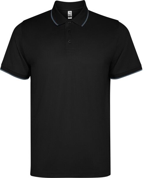 Polo technique unisexe personnalisable en polyester gaufré Sian noir M