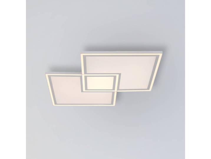JUST LIGHT. GmbH LED Deckenleuchte Edging, dimmbar, weiß / opal, für Wohn- / Esszimmer, Metall, Modern