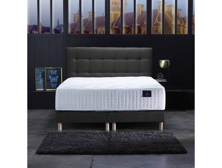 Ensemble tête de lit matelas mémoire forme latex et sommier 160x200