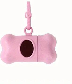 Inspired Living Bone Buddy Dog Poop Bag Holder With Leash Clip pink